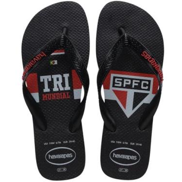 Imagem de Chinelo Havaianas Top São Paulo Times Serie A - Original, 39/40, Preto