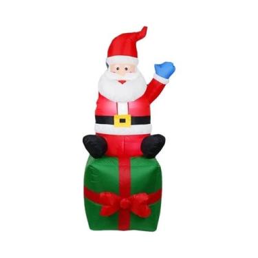 Imagem de Caixa De Brinquedo Inflável Do Papai Noel, Modelo De Decoração Luminos