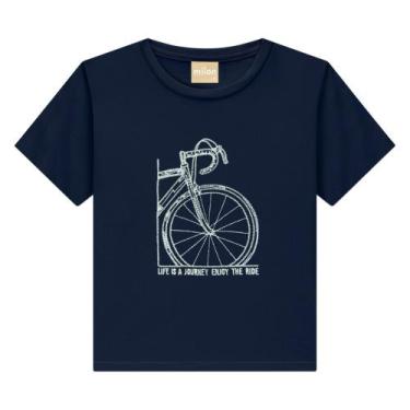 Imagem de Camiseta Menino Milon em Algodão com Bordado Azul Marinho, 6