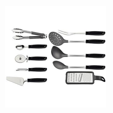 Imagem de Jogo de Utensílios de Cozinha Utilitá 25699039 10 Peças em Aço Inox com Cabos em Polipropileno Tramontina