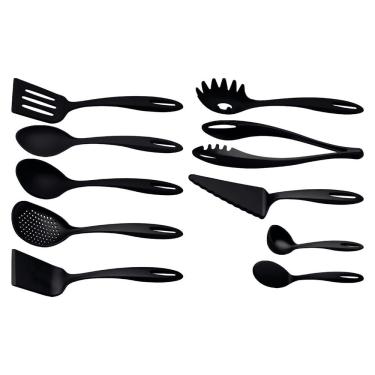 Imagem de Jogo de Utensílios de Cozinha Ability 25199016 em Nylon Resistente Até 180°C para Panelas Antiaderentes Preto Tramontina