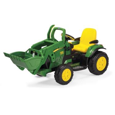 Imagem de Mini Trator Infantil Elétrico John Deere Ground Loader 12V com Pá Escavadeira Verde e Amarelo Peg Perego
