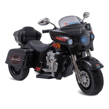 Imagem de Moto Elétrica Infantil King Rider 12V com Câmbio de Duas Marchas e Aceleração Progressiva Preto Brinquedos Bandeirante