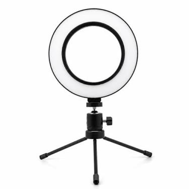 Imagem de Iluminador Ring Light 6 Polegadas 16 Cm Usb Led com Tripé de Mesa - PO