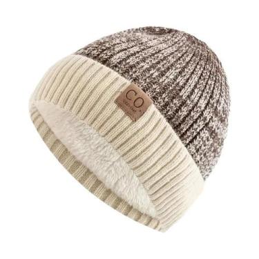 Imagem de Gorro De Malha Feminino Quente Forrado Sem Aba Para Uso Diário No Outo
