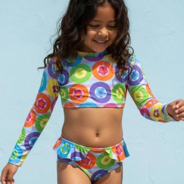 Imagem de Biquíni Infantil Cropped Com Proteção Uv50 Moda Praia Piscina - Love4H