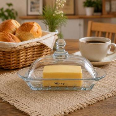 Imagem de Mantegueira De Vidro Cristal Dream Com Tampa Para Mesa Posta Decoração