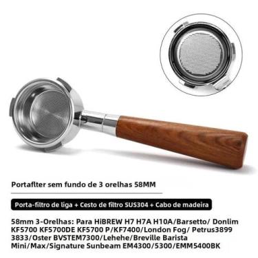 Imagem de Portafiltro Sem Fundo De 58mm Para Máquinas De Café Hibrew H7 H7a H10a