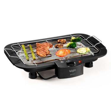 Imagem de Churrasqueira Elétrica De Mesa Bbq Show Elgin 110V Com controle de temperatura, bandeja anti-fumaça e grelha removível