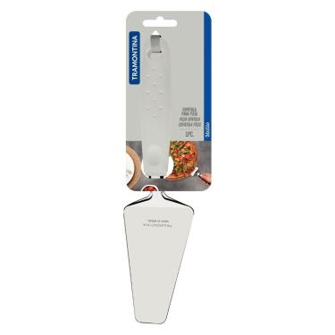 Imagem de Espátula para Pizza Utilità Servir Fatias Aço Inox Cabo Polipropileno Branco Cozinha Tramontina