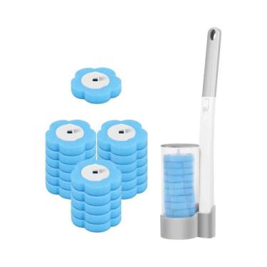 Imagem de Conjunto De Escova Sanitária Descartável Com Suporte E Kit De Limpeza 