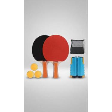 Imagem de Kit Tênis de Mesa 2 Raquetes 3 Bolas Rede - Congratulations Store