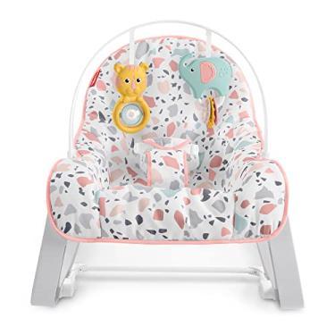 Imagem de Fisher Price Cadeirinha Descanso Relaxante Rosa, Cadeira para bebê em Estágio de desenvolvimento, com vibrações calmantes e assento lavável