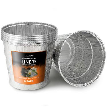 Imagem de YAOAWE Pacote com 6 peças de substituição para forro de balde para defumador compatível com grelha de pellets de madeira Traeger e churrasqueira fumante Oklahoma Joe's