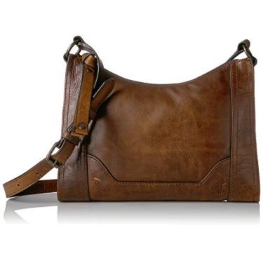 Imagem de Frye Bolsa tiracolo Melissa com zíper, bolsa elegante com alça ajustável e bolsos, Marrom escuro, One Size
