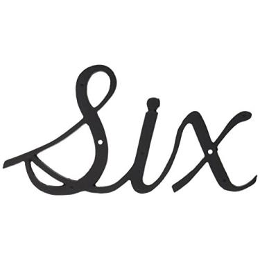 Imagem de Montague Metal Products Número de casa escrito grande, seis, preto