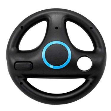 Imagem de caralin Volante ABS de 3 cores para Wii Kart Racing Games controle remoto console volante preto