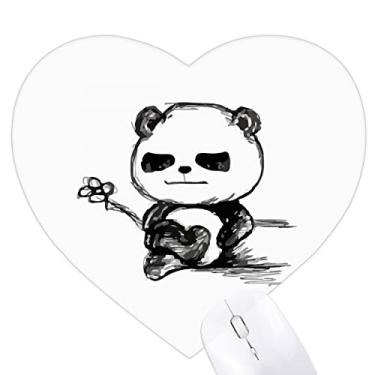 Imagem de Mousepad de borracha com estampa de animais panda fofos e coração de gato da China