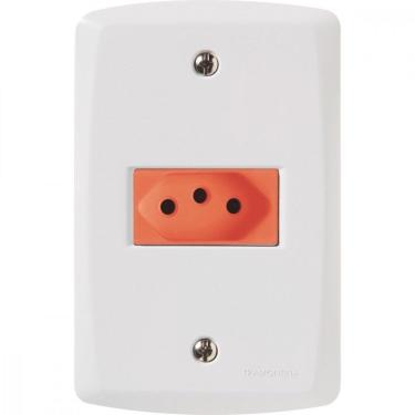 Imagem de Conj 4x2 1 Tomada 2p+t 20 A 250 V Tramontina Lux2 Vermelho e Branco