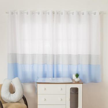 Imagem de Cortina Quarto Bebê Balãozinho 2 Metros Azul