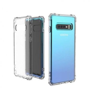 Imagem de Kit Capinha Silicone Antichoque + Película Vidro 3D Preta Samsung S10 G970F
