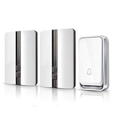 Imagem de Campainha sem fio à prova d'água autoalimentada Smart Door Bell Home Sem necessidade de bateria anel sem fio Dong Chime Timbre chamada, conjunto, 2