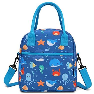 Imagem de Lancheira para Crianças, VASCHY Bolsa de Almoço Leve com Isolamento para Menino Menina Escola Creche Jardim de Infância,Oceano