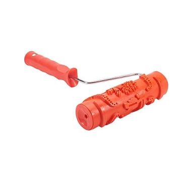 Imagem de Rolo de Parede Vermelho Pincel Rolos de Impressão Cola Macia Em Relevo Cabo Plástico Vermelho Multi-Padrão Conjunto de Tinta de Parede Ferramentas de Decoração para Casa,06