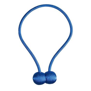 Imagem de Corda de gravata de cortina de bola magnética pérola Cortina criativa Corda magnética Backs Holdbacks Fivela Clips Acessórios Decorações para casa, Azul, China