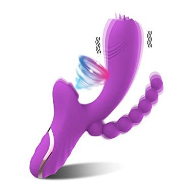 Imagem de Vibrador 3 em 1 Estimulador Sexual Para Mulheres Sucção do Clitóris Sugador 20 Velocidades Estimulador Ponto G Brinquedos Sexuais Zatla (Roxo)