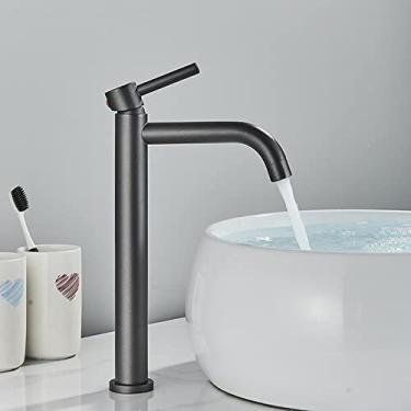 Imagem de Torneiras de bacia pretas torneira misturadora de bacia de banho vaso de banheiro lavatório torneiras misturadoras de água quente e fria torneira misturadora, il cinza fosco, china