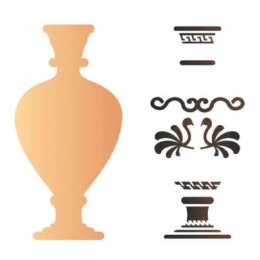 Imagem de Stencil de Acetato para Pintura OPA 20 x 25 cm – 2590 – Vaso Estampado I