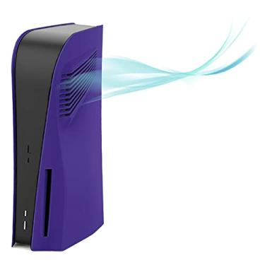 Imagem de Edição de disco com capas de ventilação de resfriamento, painéis para console PS5, acessórios PlayStation 5, placa protetora de substituição (disco roxo galáctico)