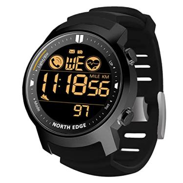 Imagem de Relógio digital militar 50 m à prova d'água multifuncional Bluetooth relógio de pulso masculino ao ar livre sobrevivência pulseira de calorias cronômetro pedômetro relógio (preto)