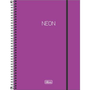 Imagem de Caderno Espiral Capa Plástica Universitário 1 Matéria Neon 80 Folhas -