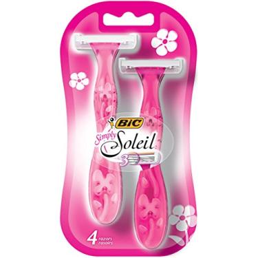 Imagem de BIC Simply Soleil Lâmina de barbear feminina descartável, sortida, pacote com 4