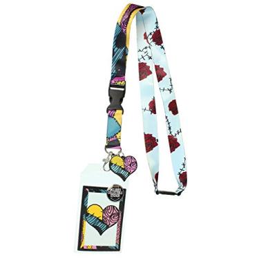 Imagem de Suporte de crachá de identificação Sally da Nightmare Before Christmas com pingente de borracha de coração de 3,8 cm