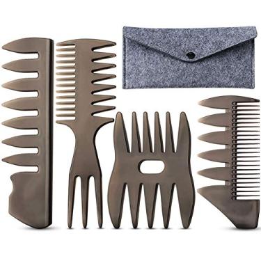 Imagem de Conjunto de penteado de pente de cabelo, modelagem profissional e escova de cabelo úmida homens meninos escova de cabelo antiestática pente acessórios de cabeleireiro