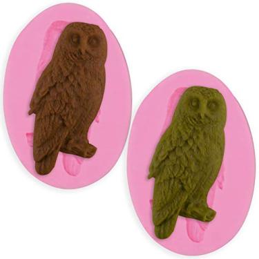 Imagem de Hengke 2 peças Coruja Antiaderente, Moldes de Silicone, Moldes de Tema Animal para Pudim, Muffin de Panela, Tapetes de Impressão Fondante Barroco, Chocolate, Cubo de Gelo, Tortas de Biscoito, Bolo de Cafeteira, Decoração, Argila de Polímero