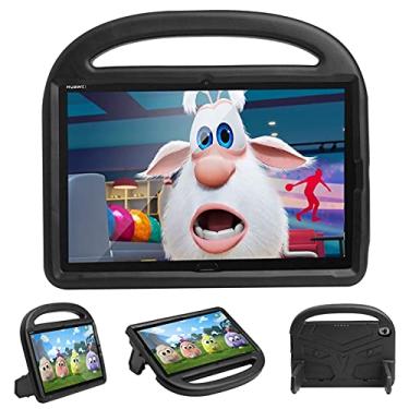Imagem de LVSHANG Capa de tablet Capa para tablet Huawei M5/M6 10,8 polegadas Capa de silicone para crianças, à prova de choque, leve, à prova de quedas, com alça e suporte (Cor: PRETO)