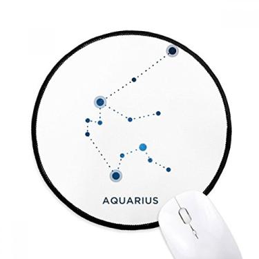 Imagem de DIYthinker Tapete de rato do signo de constelação de aquário para mesa de escritório tapete redondo para computador