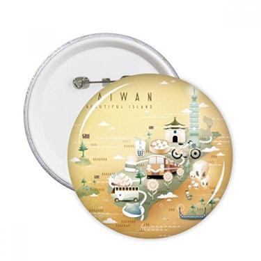 Imagem de Beautiful Islead Taiwan Alfinetes redondos para viagem com emblema de botão para decoração 5 peças