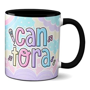 Imagem de Caneca Cantora Profissão Música Profissional Presente (Preta)