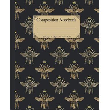 Imagem de Composition Notebook: College ruled bee notebook. Vintage bumblebee honeycomb line art cove. Gift for bee lovers.