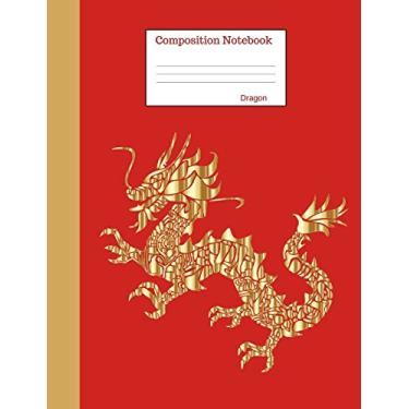 Imagem de Composition Notebook Dragon: Graph Paper Book to write in for school, take notes, for kids, students, teachers, homeschool, gold dragon Cover