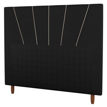 Imagem de Cabeceira Cama Box Casal Dallas 140Cm Suede Preto