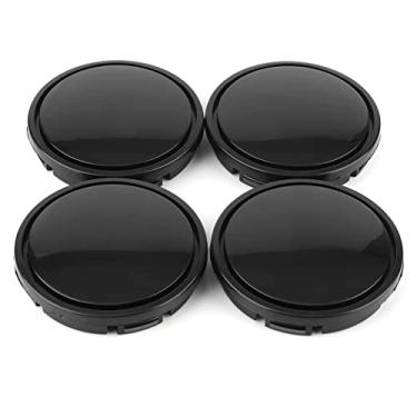 Imagem de RTRHINOTUNING Tampas de cubo central de roda de 56 mm/2,2 polegadas compatíveis com tampas de aro Golf Jetta GLS Civic OD: 56 mm ID: 2,09" (53 mm) 4 peças tampas de centro de carro pretas para aros