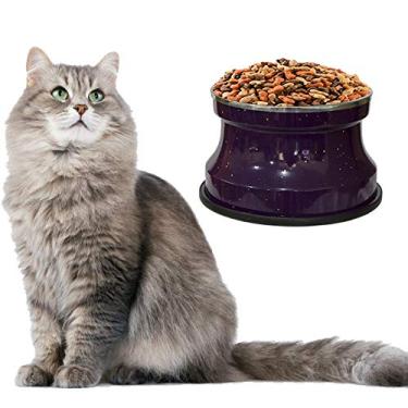 Imagem de Comedouro Aluminio Medio Alto para Gatos e Pets, Cor: Roxo Pigmentado