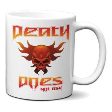 Imagem de Caneca Caveira Death Does Not Ask Presente Personalizado