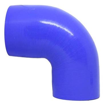 Imagem de Mangote Azul em Silicone Redutor 90º 3,5" (89mm) para 3" (76mm) * 120mm - Epman
